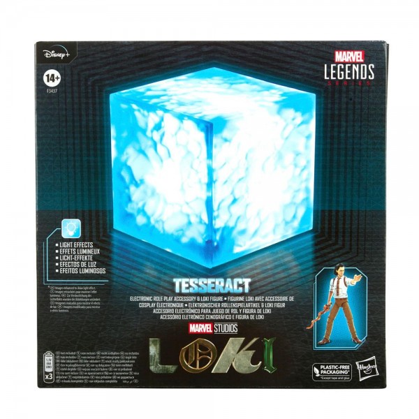 Tesseract con figura d'azione di Loki - Loki Marvel Legends Electronic Roleplay Replica 1/1 (15 cm)