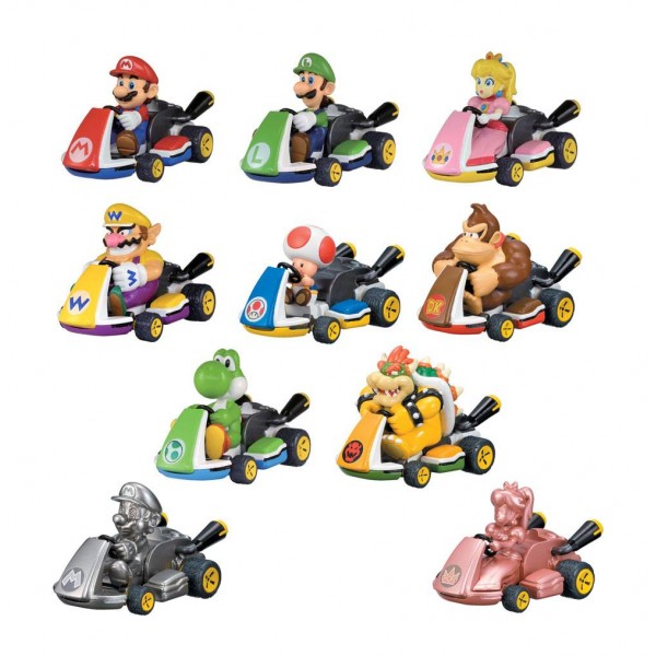 Mario Kart Pull Back Cars Mystery Pack Display (12x !)